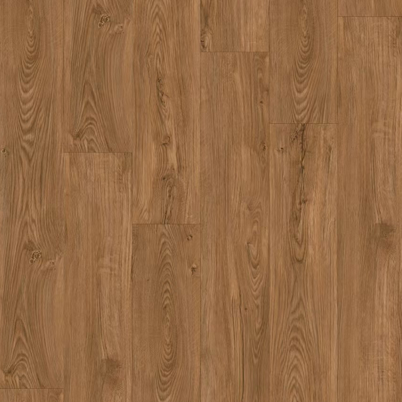 Plancher en vinyle SPC Click à motif de bois de chêne brun chaud