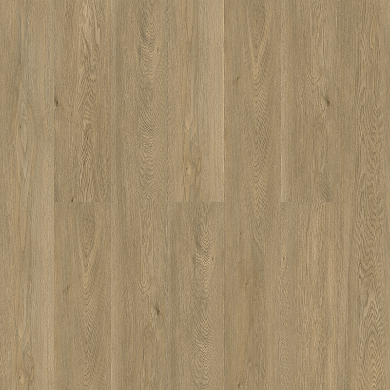 Revêtement de sol en planches de vinyle ultra-silencieux à grain de chêne vert brunâtre gaufré en registre